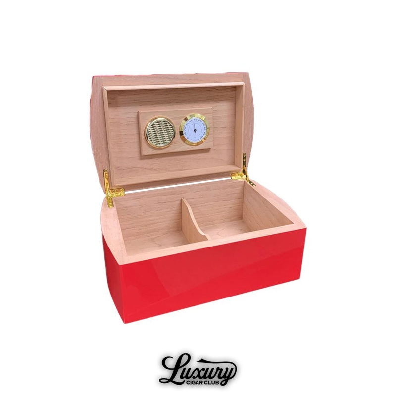 El Septimo 50 Count Acrylic Humidor ruby red