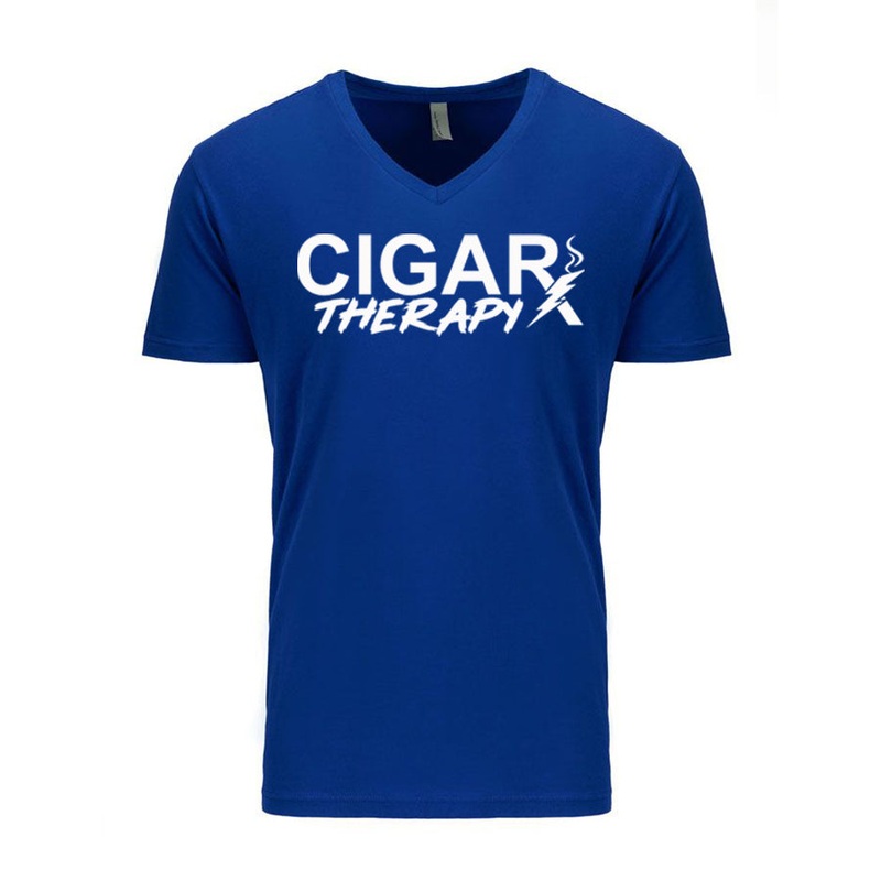 Blue CIGARx Mens Hockey Edition with Bolt V-Neck T-Shirt S