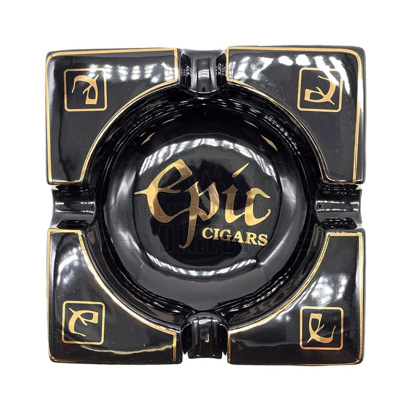 EPIC Black Ceramic Ashtray 4 Cigar Ashtray