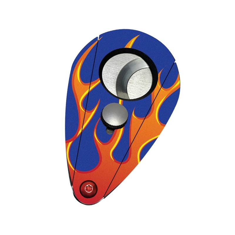 Xikar Xi2  (Hot Rod Series) Blue with Orange Flames Cutter Blue with Orange