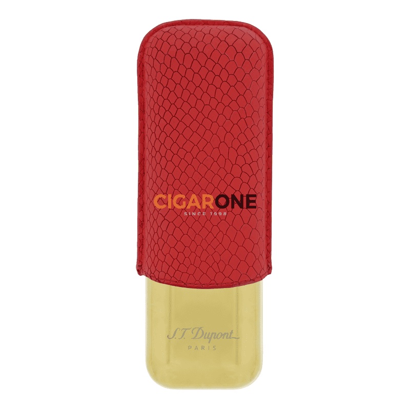 ST DUPONT Metal Base – Dragon Scale Burgundy & Gold (2 Cigars)