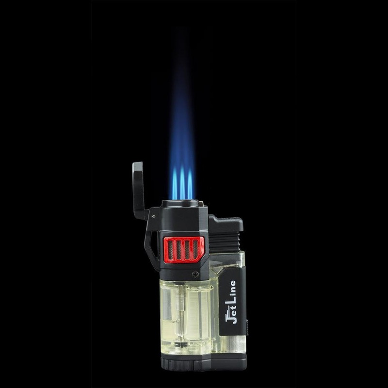 Diego Triple Flame Torch Lighter w/ Punch Red