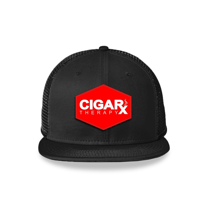 Black Flat Trucker with Red Classic Patch Red Patch / White Logo