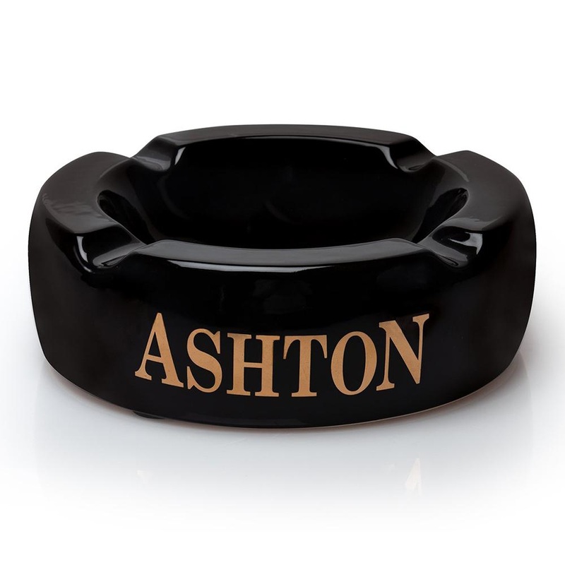 Ashton 4 Cigar Black Ceramic Ashtray Large