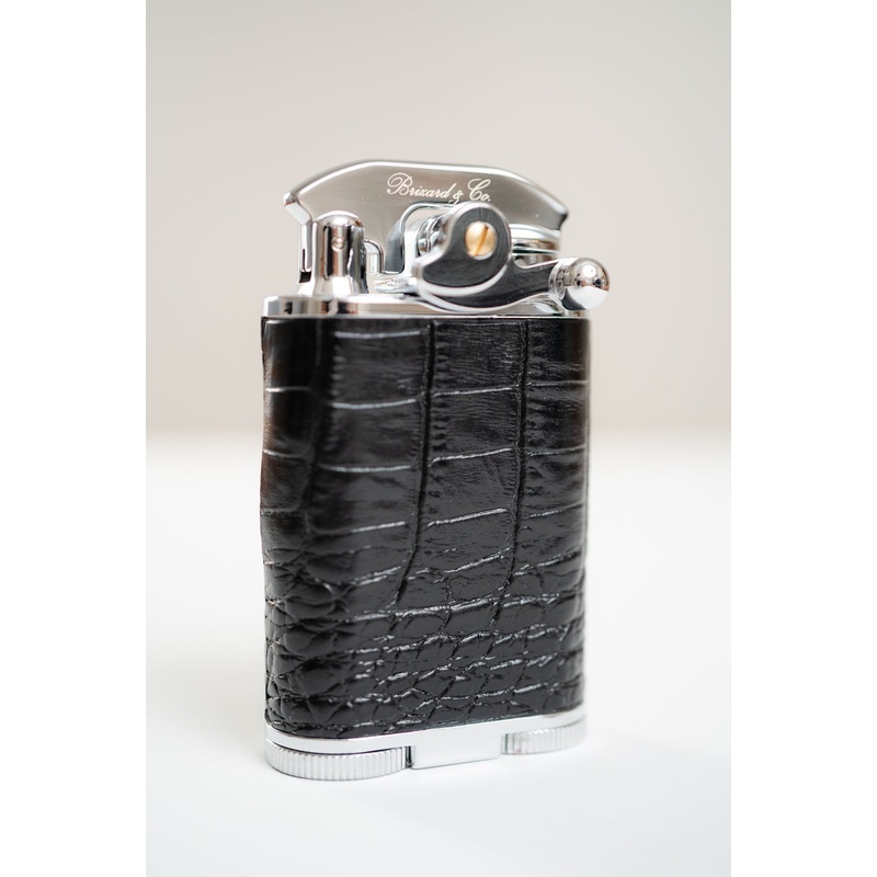 Brizard and Co. – Gatsby Croco Black Triple Torch Flame Table Lighter