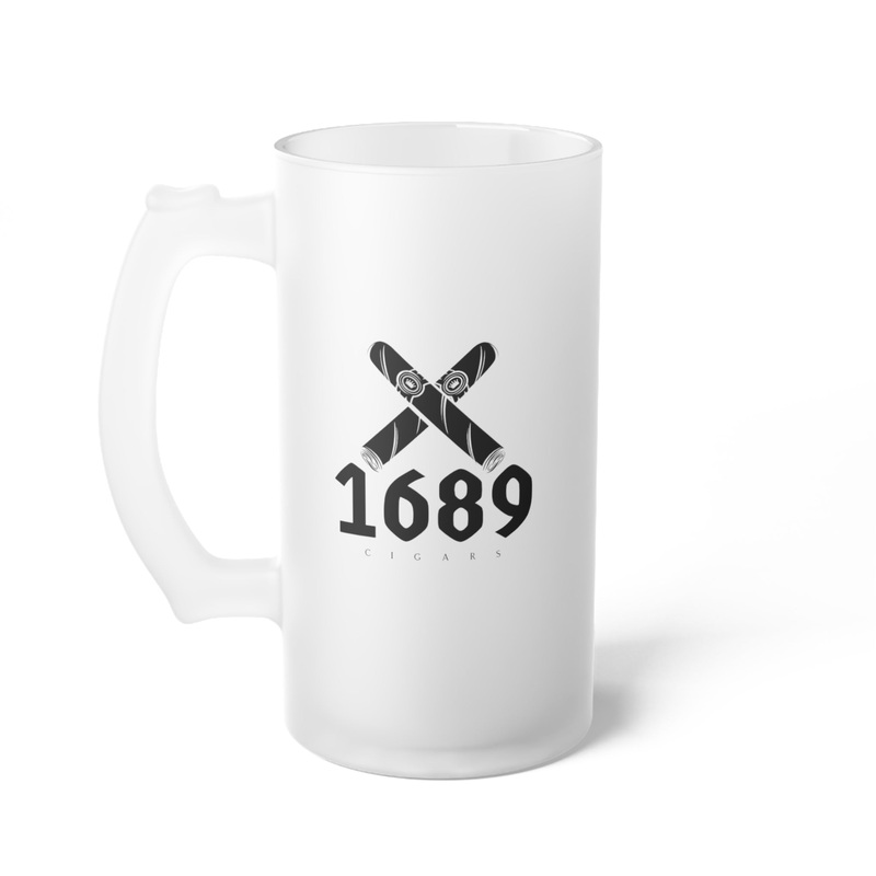 1689 Cigars Simple Logo Frosted Glass Beer Mug 16oz Frosted