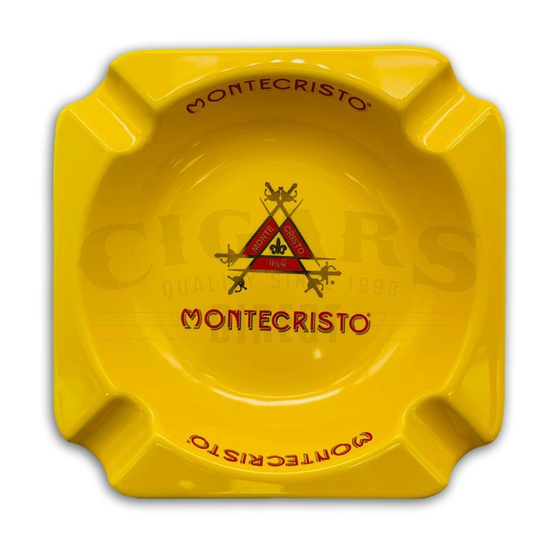 Montecristo Traditional Yellow Square 4 Cigar Ashtray 4 Cigar Ashtray