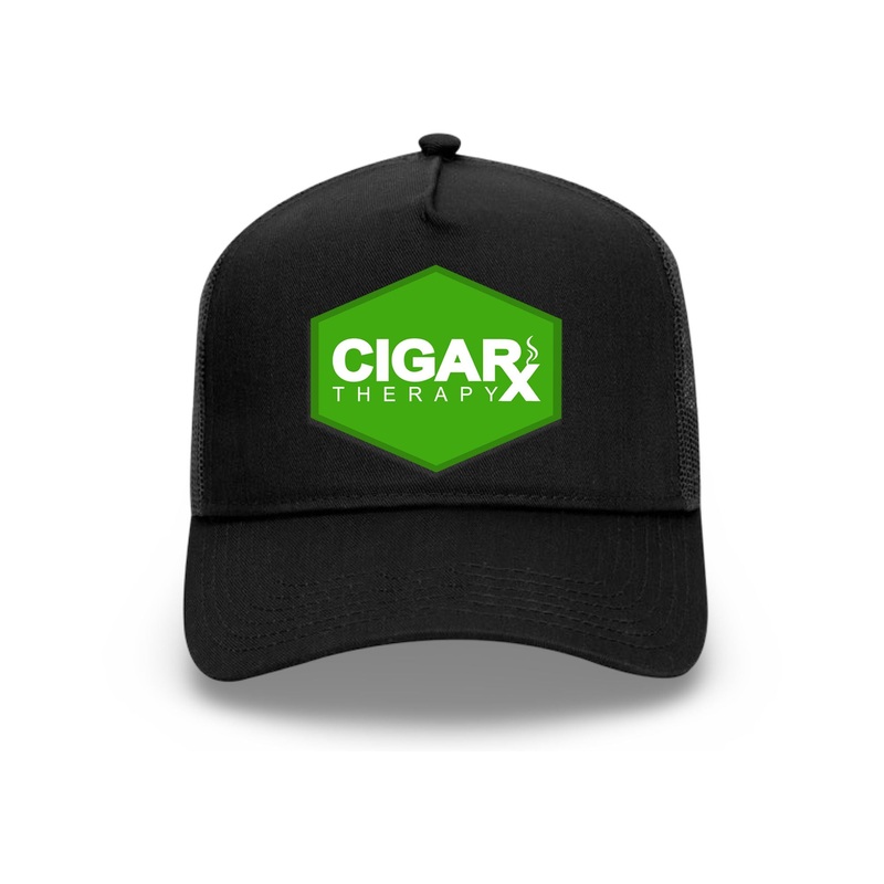 Black Curved Trucker with Green Classic Patch Green Patch / White Logo