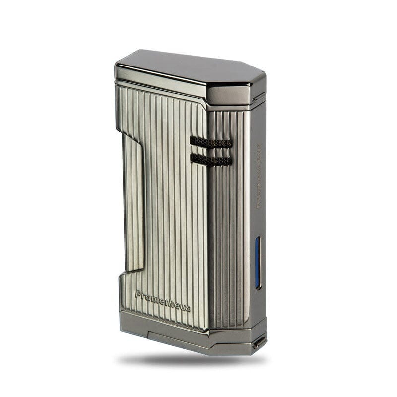 Magma X Gun Metal Vertical Lines Triple Torch Lighter Gun Metal