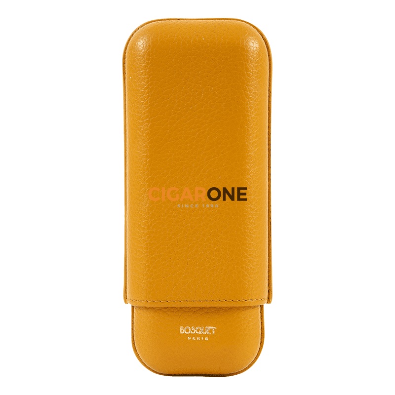 BOSQUET Cigar Case Tl – Leather – 2 Cigars – Yellow