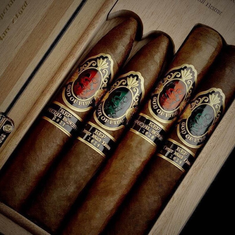 2024 God of Fire KKP Special Reserve 4 Cigar Sampler Macassar