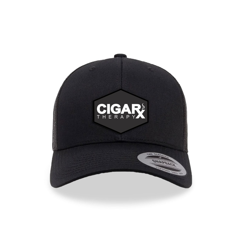 Black Curved Trucker with Black Classic Patch Black Patch / White Logo