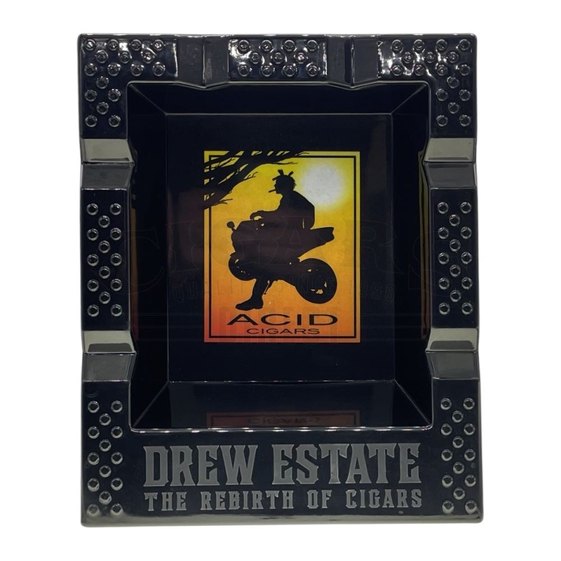 Drew Estate Black Acid Melamine 6 Cigar Ashtray 6 Cigar Ashtray