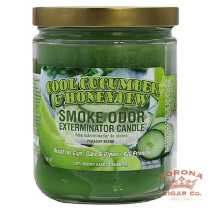 Smoke Odor Candle – Cool Cucumber & Honeydew Melon (13oz Jar)