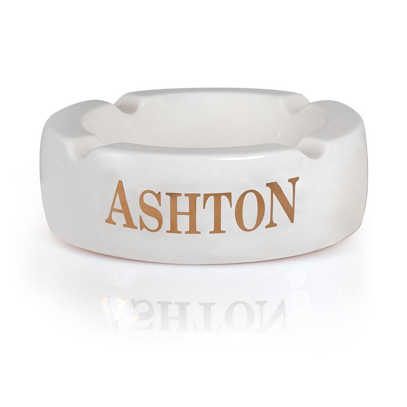 Ashton 4 Cigar White Ceramic Ashtray Large