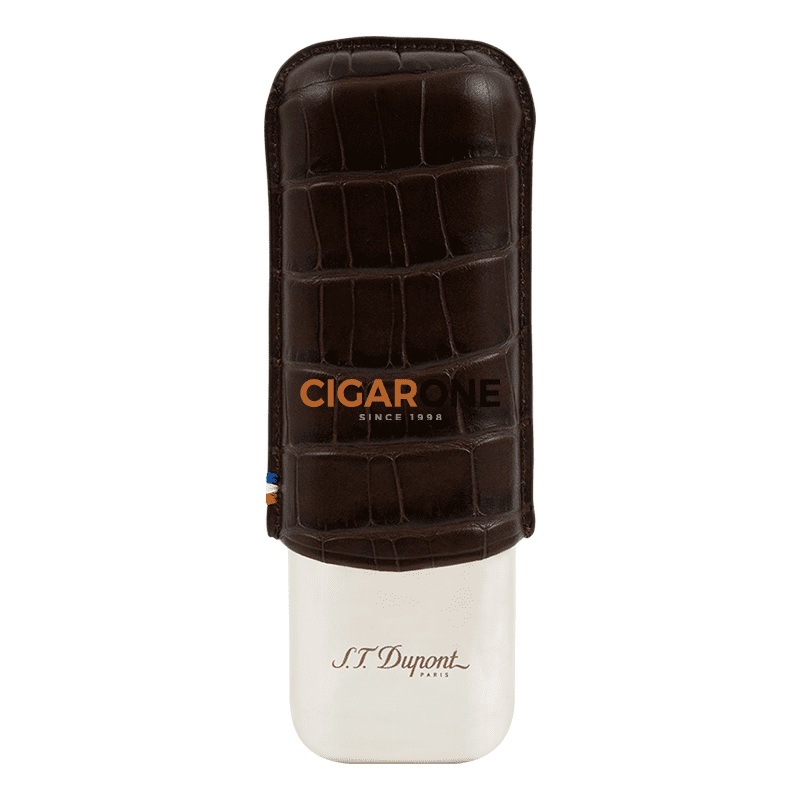 ST DUPONT Metal Base Croco Brown (2 Cigars)