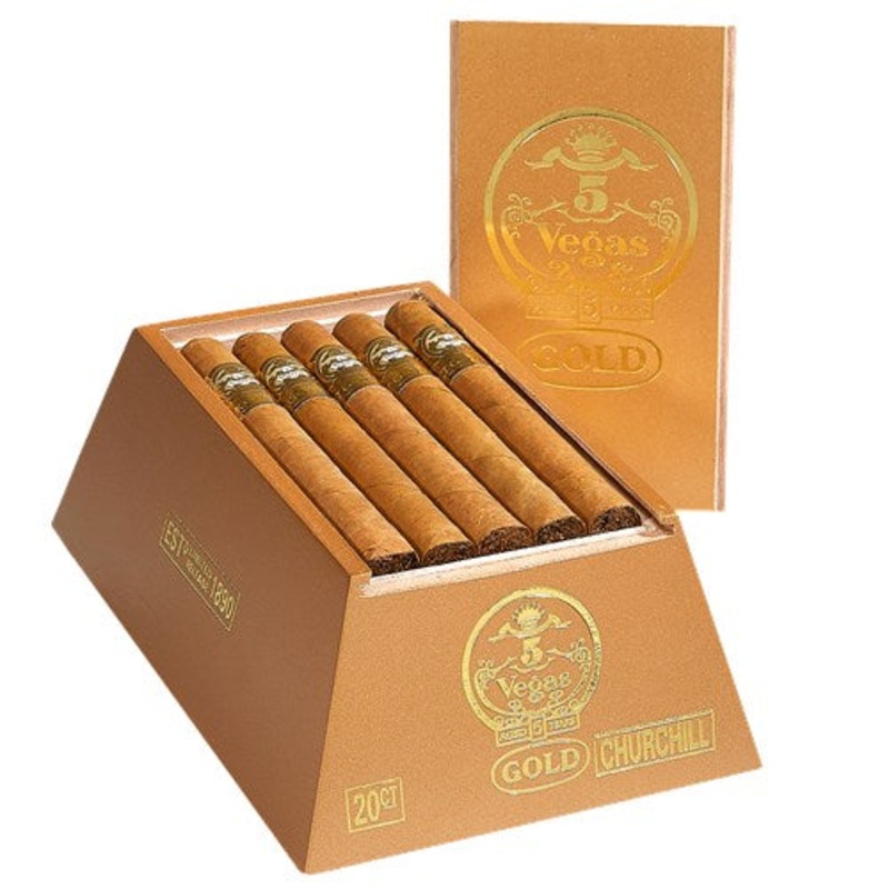 5 Vegas – Gold – Churchill (7″ x 50) Box of 20