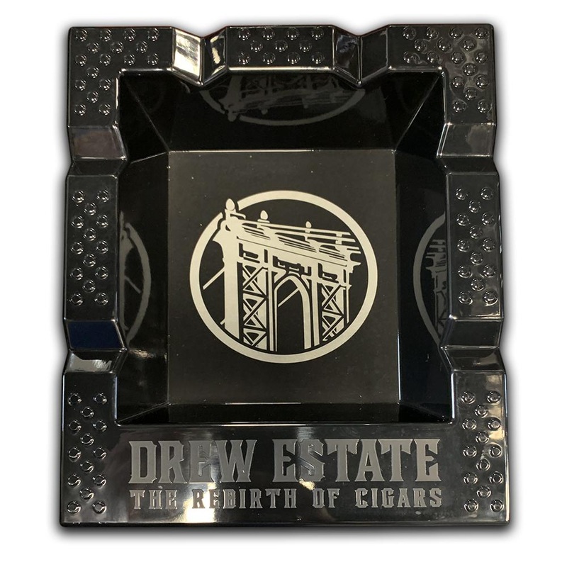 Drew Estate Logo Black Rectangular 4 Cigar Ashtray 4 Cigar Ashtray