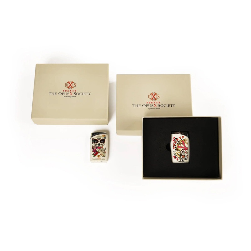 The OpusX Society Sugar Skull J30 Lighter White Lighter