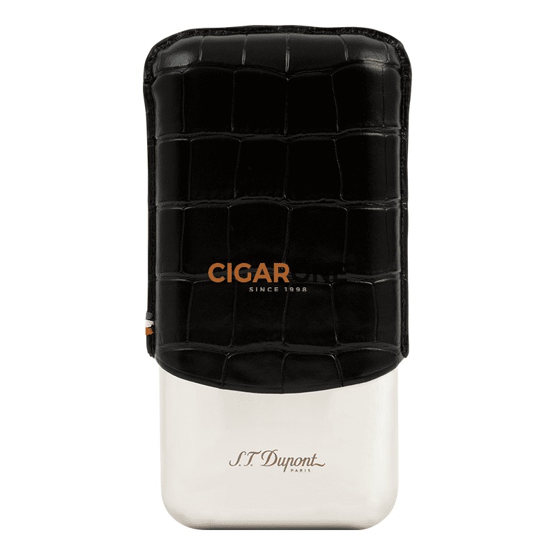 ST DUPONT Metal Base Croco Black (3 Cigars)