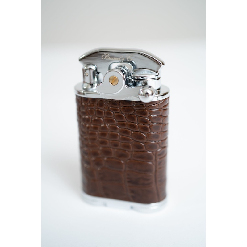 Brizard and Co. – Gatsby Croco Tobacco Triple Torch Flame Table Lighter