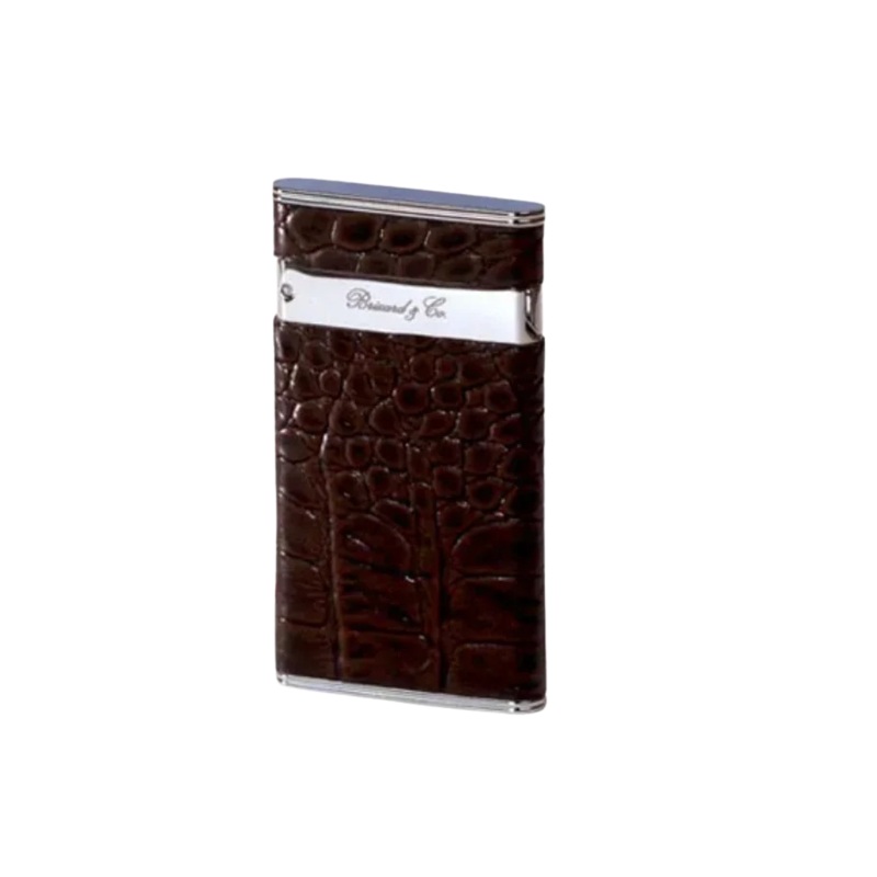 Brizard & Co. Sottile Lighter – Croco Pattern Tobacco