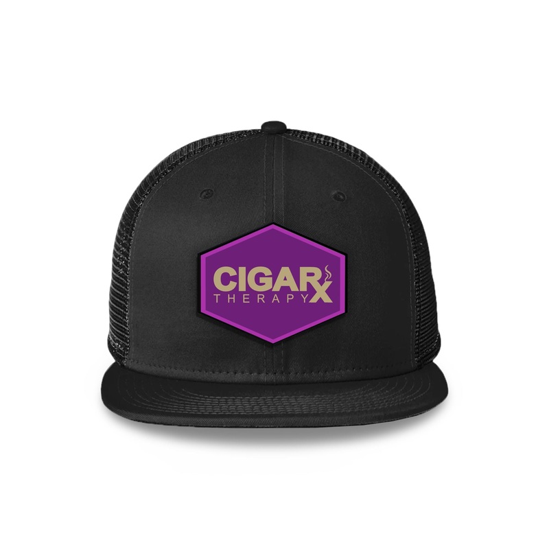 Black Flat Trucker with Gold on Purple Patch Purple Patch / Gold Logo