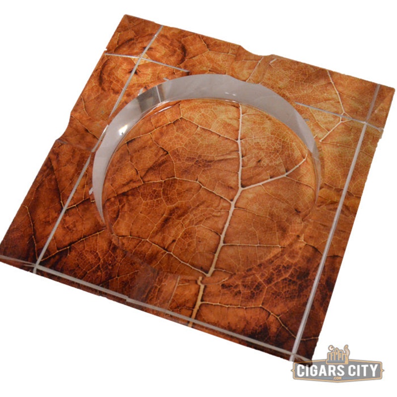 Tobacco Leaf Crystal Ashtray