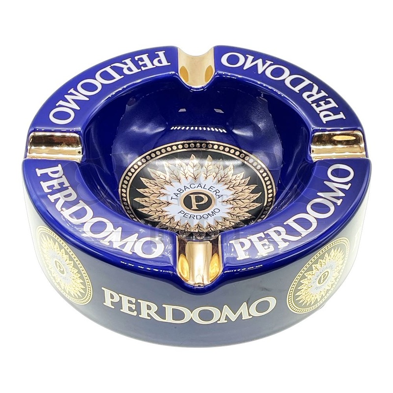 Perdomo Blue and Gold Foil Ashtray Blue Ashtray