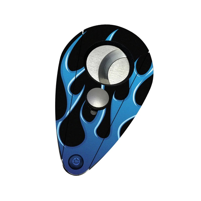 Xikar Xi2  (Hot Rod Series) Black with Blue Flames Cutter Black with Blue