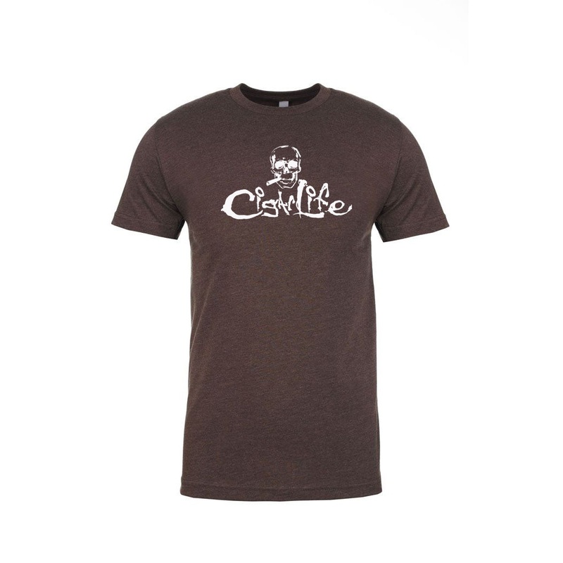 Brown with White Cigarlife Mens Crew Neck T-Shirt S
