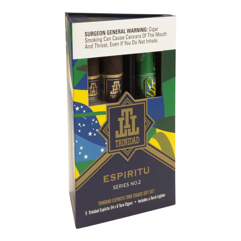 Trinidad Espiritu Series No.2 Toro Sampler of 5 + Lighter 5 Cigars + Lighter