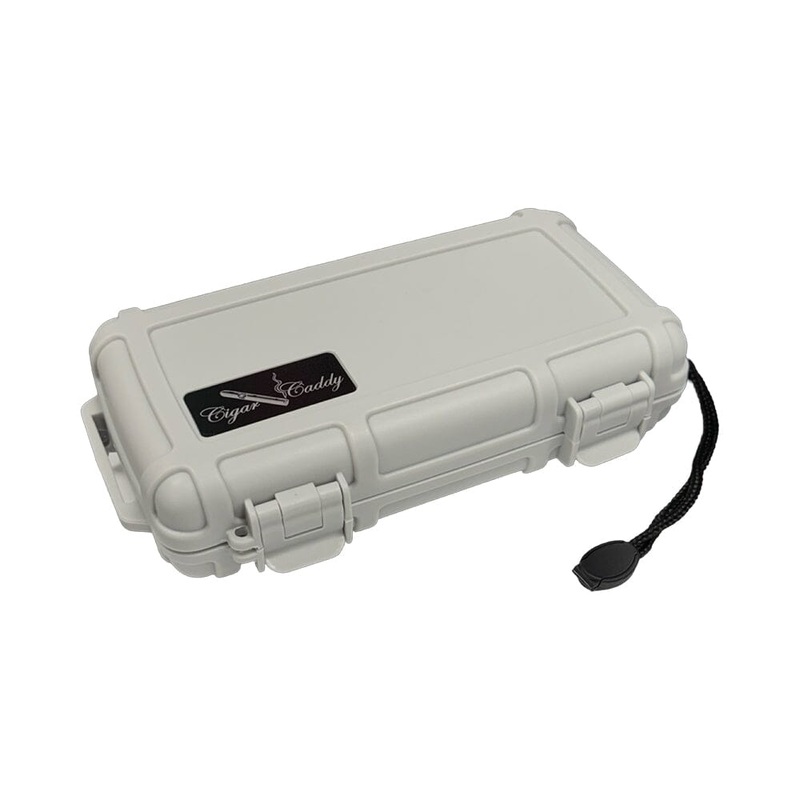 Cigar Caddy 5 Count Light Gray Waterproof Travel Humidor 5 Count