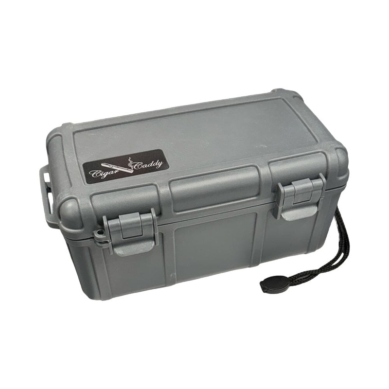 Cigar Caddy 15 Count Dark Gray Waterproof Travel Humidor 15 Count