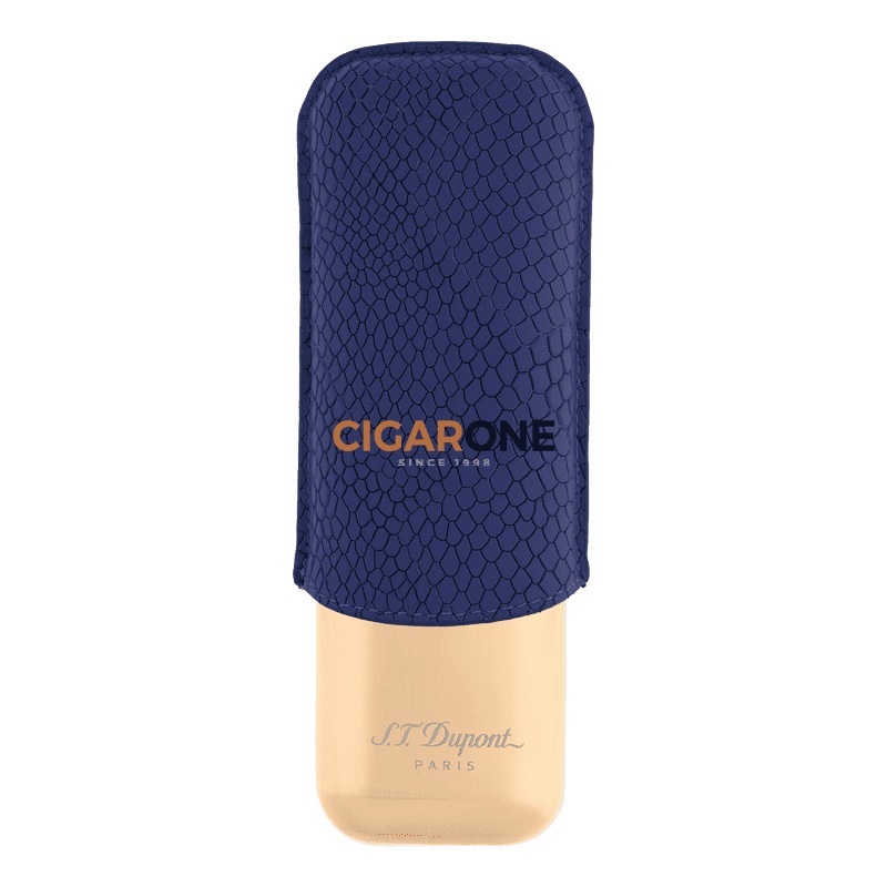 ST DUPONT Metal Base Cigar Case – Dragon Scale Blue&gold – 2 Cigare