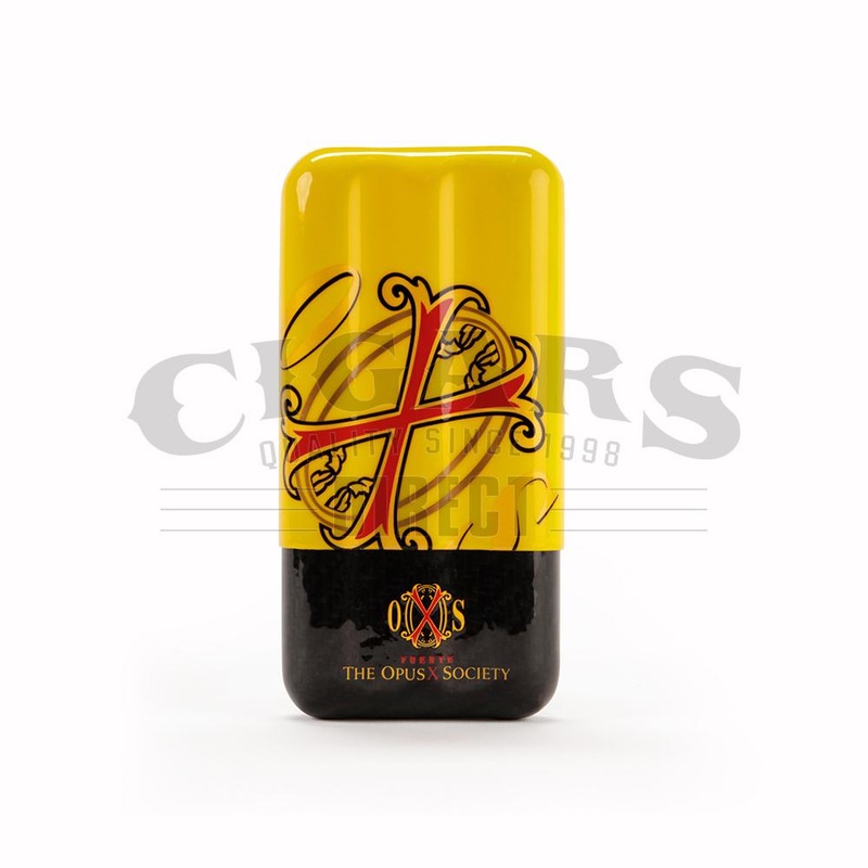 The OpusX Society Carbon Fiber Cigar Case Yellow and Black Yellow/Black Case