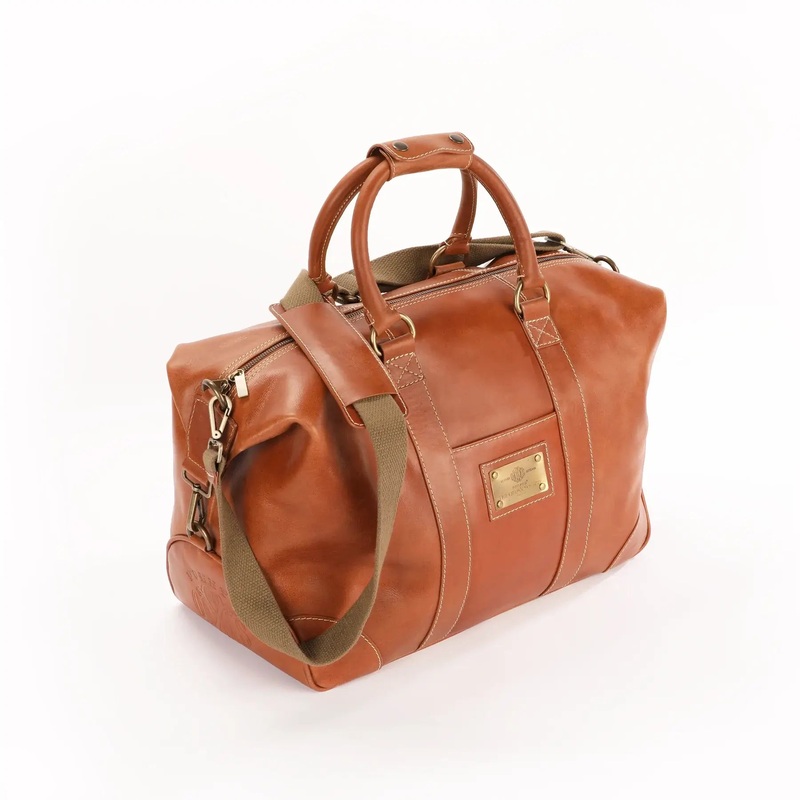 The OpusX Society Italian Leather Duffle Bag Camel Camel