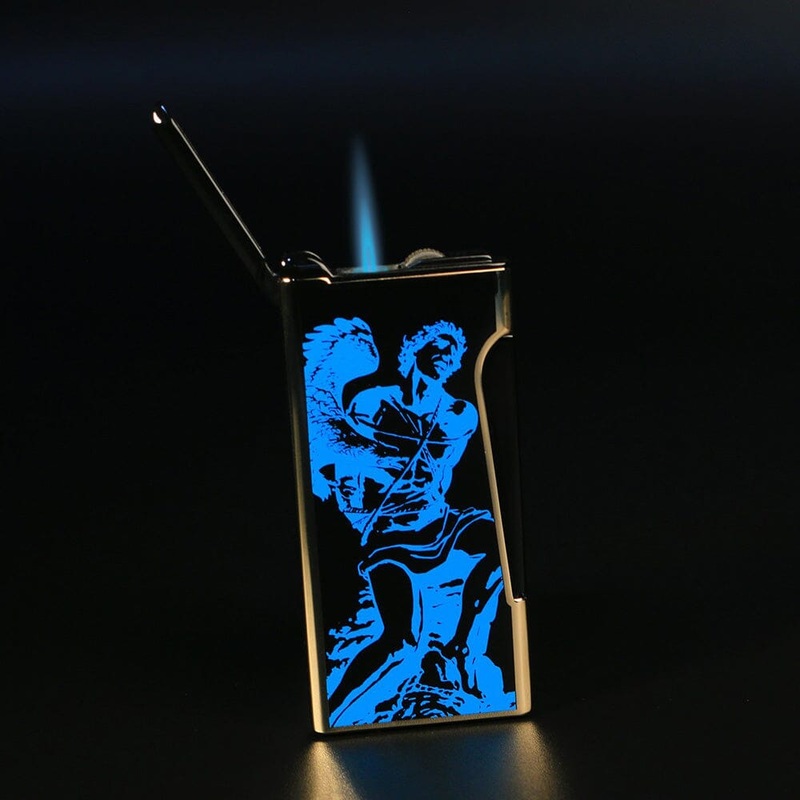 2024 LE God of Fire Never Back Down Retro Lighter Blue on Black