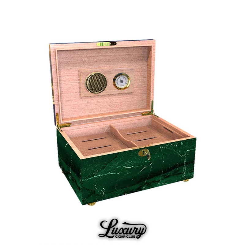 El Septimo 60 Count Marble Humidor red