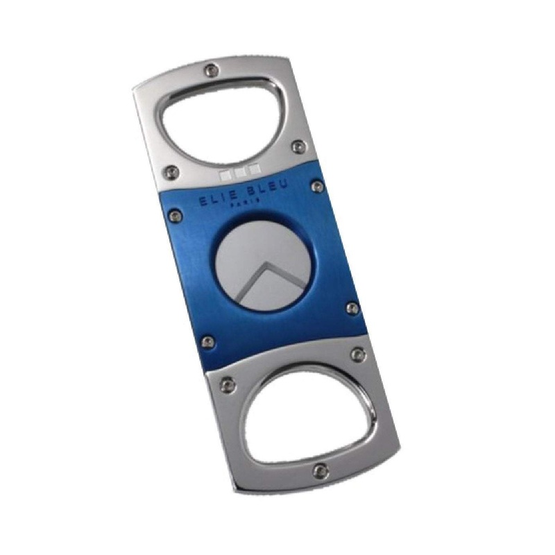 Elie Bleu Double Blade Blue Stainless Steel Cigar Cutter 1 Cutter
