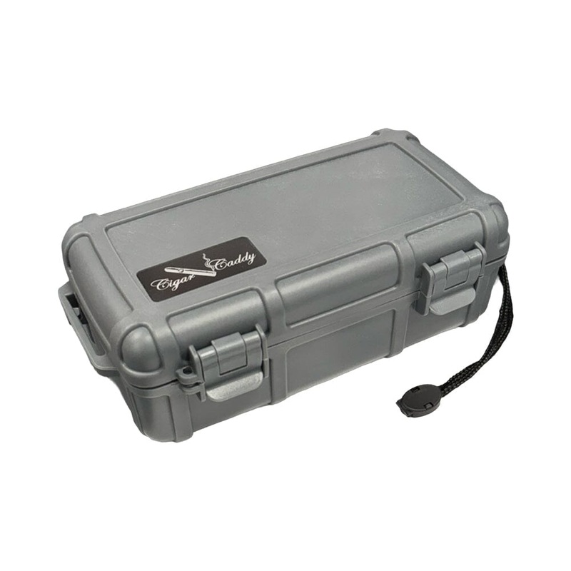 Cigar Caddy 10 Count Dark Gray Waterproof Travel Humidor 10 Count