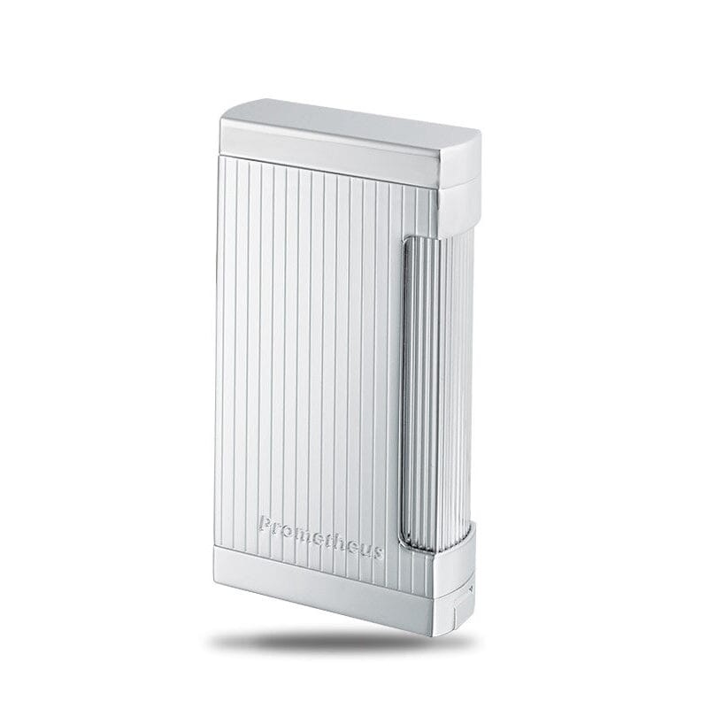 Ultimo X Chrome Vertical Lines Triple Torch Lighter Chrome