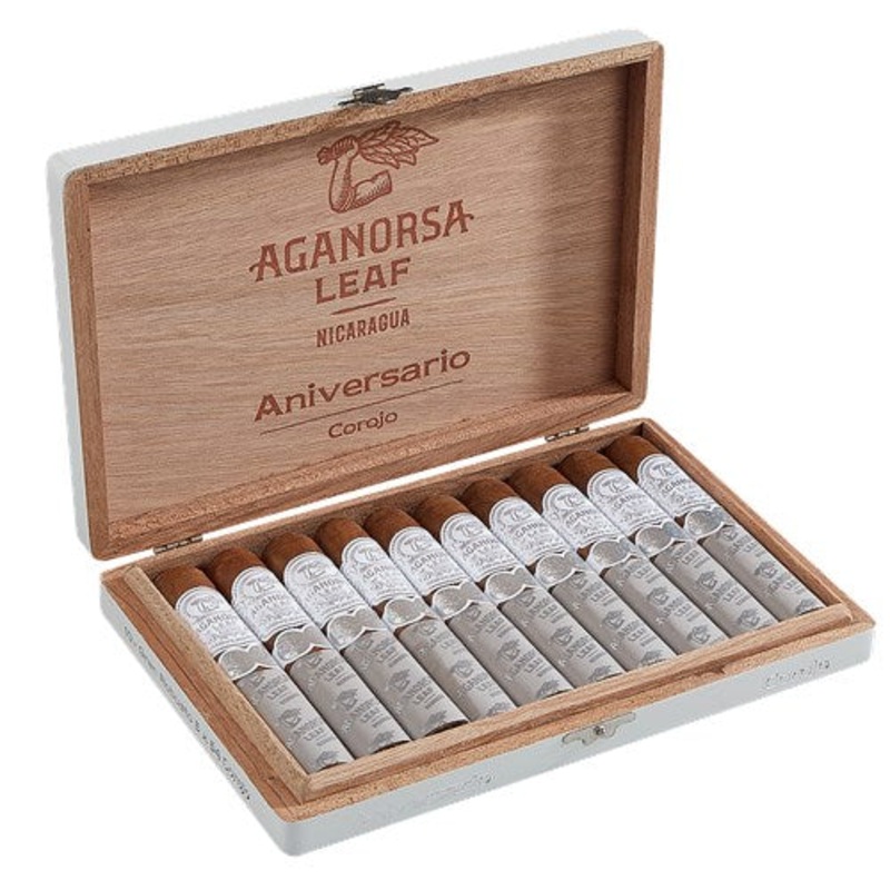 Aganorsa Leaf Aniversario Corojo Gran Robusto (5″ x 54) Box of 10