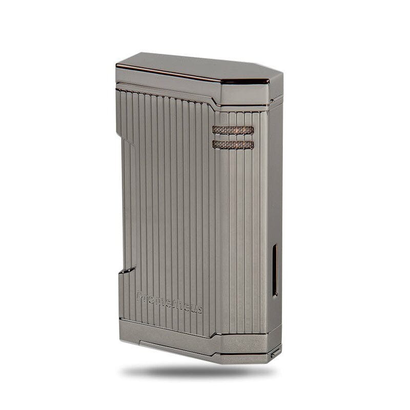 Magma T Gun Metal Vertical Lines Triple Torch Lighter Gun Metal