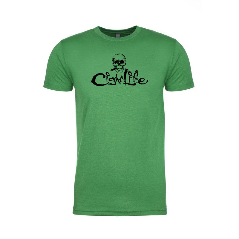Green with Black Cigarlife Mens Crew Neck T-Shirt S