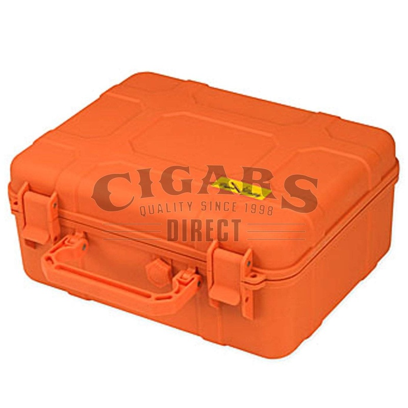 Cigar Caddy 40 Count Orange Waterproof Travel Humidor 40 Count