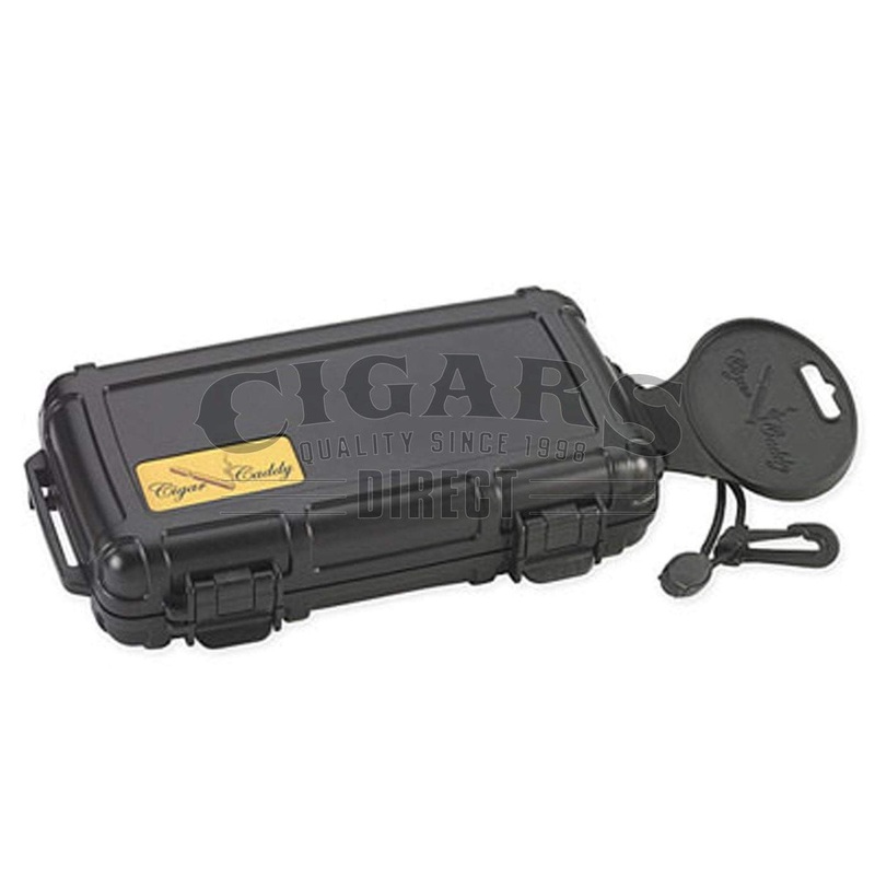 Cigar Caddy 5 Count Black Waterproof Travel Humidor 5 Count