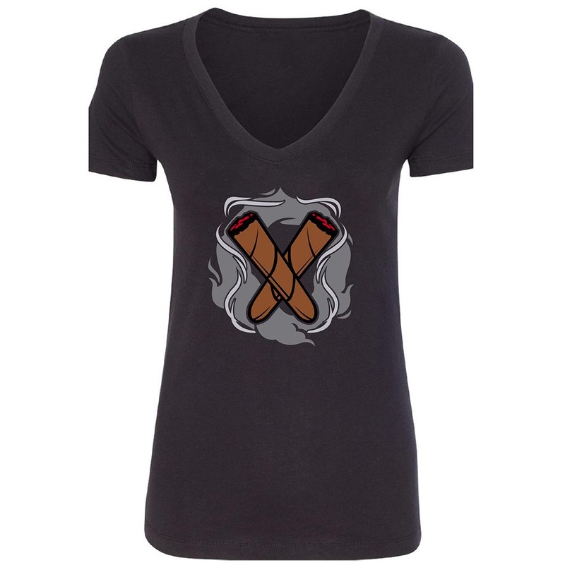 Black Cigar Pxrn Logo Women’s V-Neck T-Shirt S