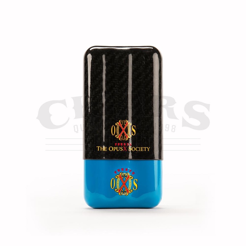 The OpusX Society Carbon Fiber Cigar Case Blue and Black Blue/Black Case