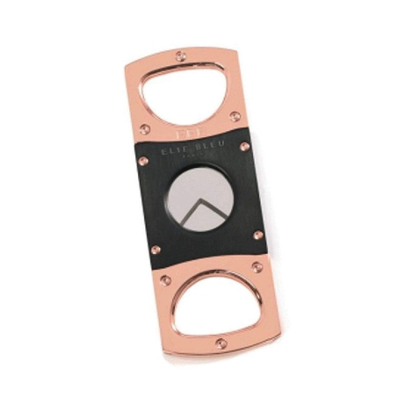 Elie Bleu Double Blade Black and Rose Gold Cigar Cutter 1 Cutter